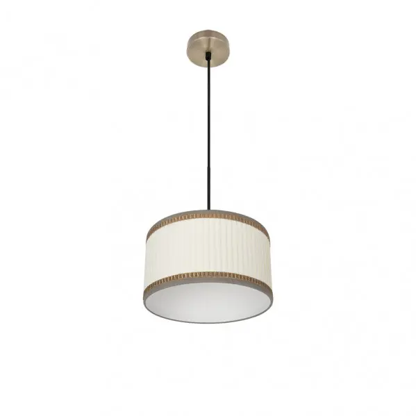 Fabrilamp - Colgante Soprano 1xe27 Cuero/beis Regx30x30 Cm - 1