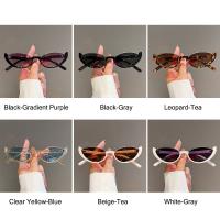 Gafas De Sol Vintage Para Mujer Con Ojos De Gato Pequeño Moda Half-frame Gafas De Sol Unisex Tendencia Lentes De Color Múltiple Tamaño Único - details 2
