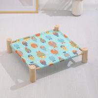 Cama De Gato De Madera Y Lona Elevada Hogar Hamacas Silla De Tendencia Para Pequeños Perros Y Conejos Resistentes Suministros Para Mascotas - details 5