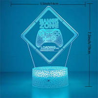 Lámpara De Ilusión 3D Gamer Zone Control Remoto Y Táctil Cambio De Colores 16 Luz Nocturna Para Juegos Videojuegos Regalo Para Hombres - details 1