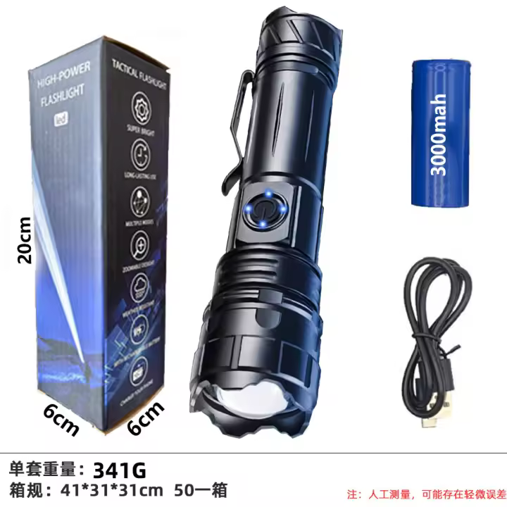 Linterna táctica LED de luz fuerte para exteriores, pequeña y práctica, con clip para bolígrafo, iluminación de emergencia, zoom, linterna de largo alcance - 1