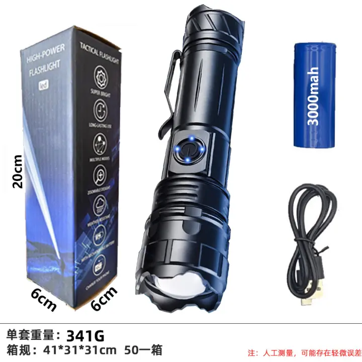 Linterna táctica LED de luz fuerte para exteriores, pequeña y práctica, con clip para bolígrafo, iluminación de emergencia, zoom, linterna de largo alcance - 1