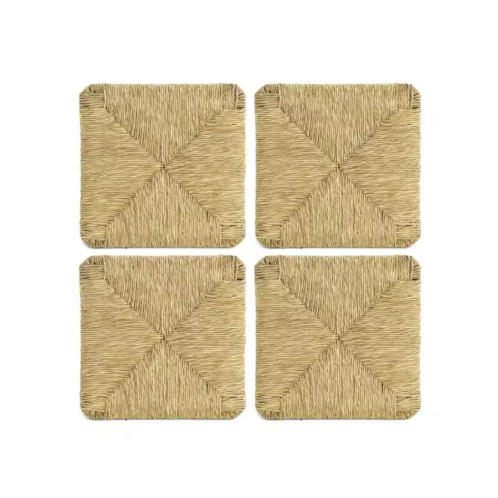 Mediawave tienda kit 4 unids reemplazo asiento 901 paja natural inferior Marcos para Pisa silla 37x37cm - 1