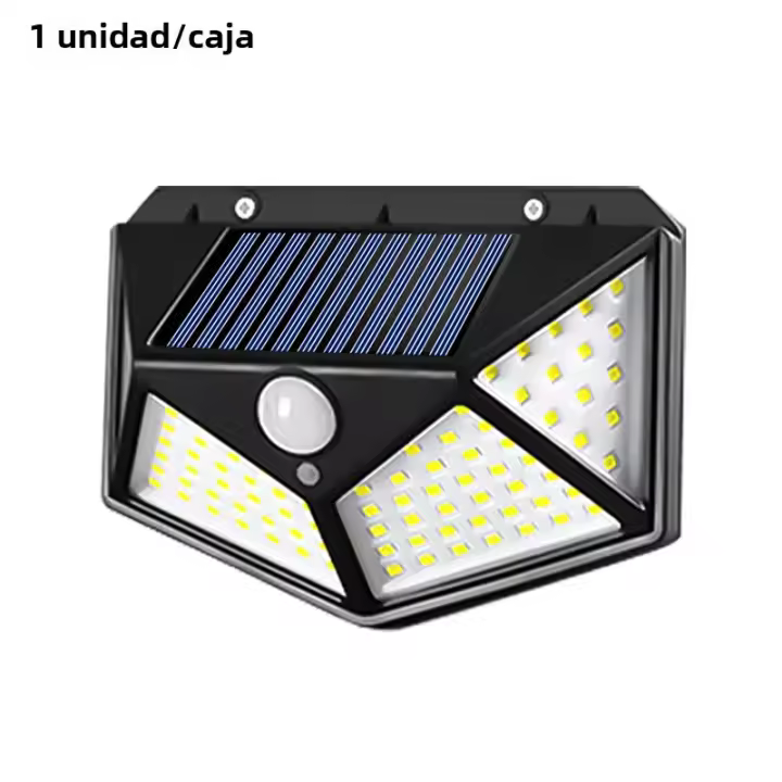 Lámpara Solar Para Jardín Con Sensor De Movimiento Y Resistencia Al Agua 100LED Luz De Calle Para Paisaje Exterior - 1