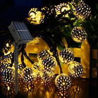 Luces De Cadena Solar De Bollos Marruecos 5-12m 100/50 LED Impermeables Para Decoración De Jardín Fiesta Hogar Luz De Globos De Luces Faeiras - details 4