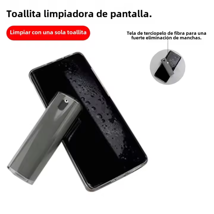 Limpieza De Pantalla De Teléfono 2 En 1 Con Microfibra Y Spray Para Eliminar Polvo Sin Líquido De Limpieza Kit De Limpieza Para Computadora Y Teléfono - 1