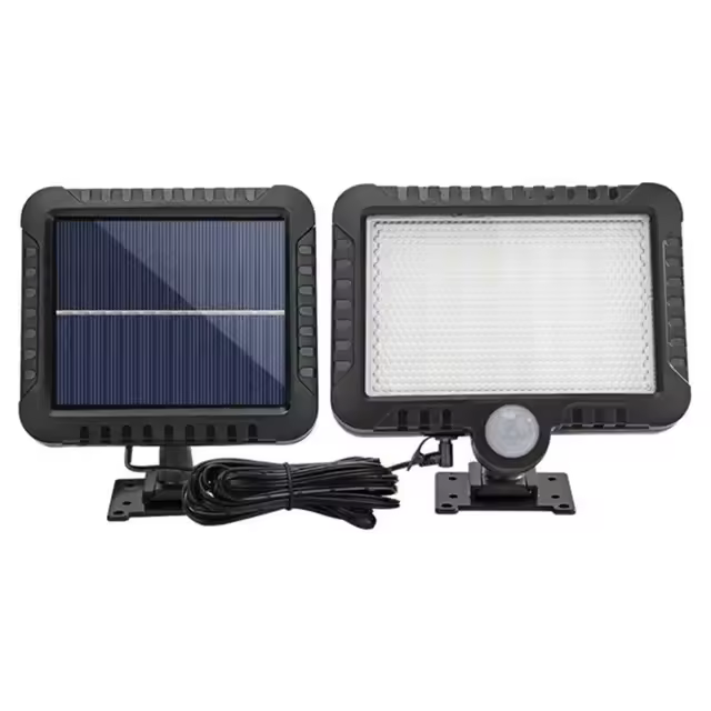 Lámpara Solar Exterior 160LED Con Split Luz De Pared Impermeable Para Jardín Decoración Seguridad De Calle Emergencia Moderna ABS Solar - 1