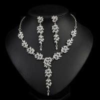 Conjunto de collar, Vestido de Novia de Diamantes de cristal de alta gama y vestido de banquete, joyería a juego - details 1