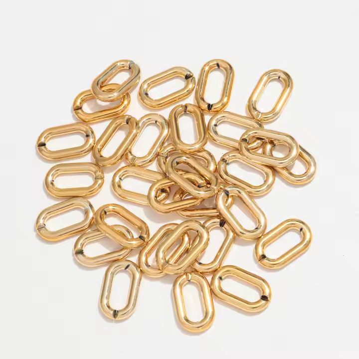 30pcs Bolas De Acero Metálico Para Pulseras Collares Y Aretes DIY Forma Oval Tamaño 27x16mm Accesorios De Joyería - 1