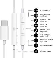 Auriculares USB Tipo C In-Ear HiFi Sonido Auriculares con Cable Blanco USB C Auriculares Internos con Micrófono Compatible con iPhone 15Plus Pro MAX Galaxy S23 iPad Pro 2022 Huawei Xiaomi Pad 5 6 Redmi Pad Tablet Pixel 8 7a 7 6a Oneplus 11 etc. - details 1