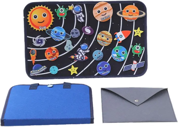 Juego De Juguetes Montessori De Tela Con Tema De Espacio Exterior Y Granja Kit De Juego Interactivo Para Niños Edad Prescolar Aprendizaje Temprano - 1