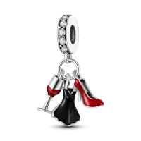Perlas De Perfume Para Mujer Plata Esmaltada Colgante De Zapatos Altos Y Lápiz Labial Para Pulsera DIY Joyería - details 18