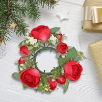 Anillo De Vela Para Coronas Artificiales De Flores Verdeza Rosa Decoración Para Sala De Estar Puerta Mesa Pascua - details 3