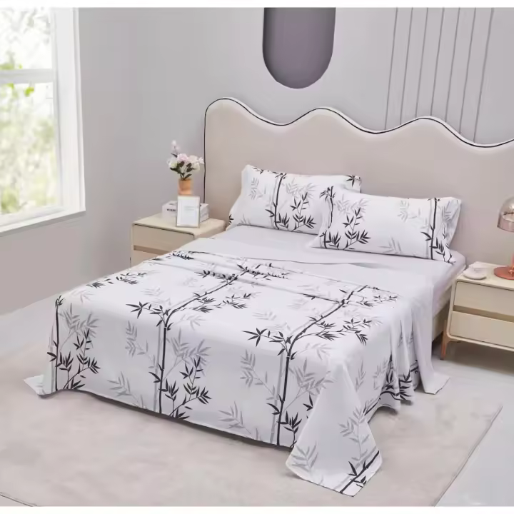 Colección de verano: Juego de Sábanas de Microfibra de 3 y 4Piezas ligero, suave, fresco Primavera, Verano. Dormitorio Elegante - 1