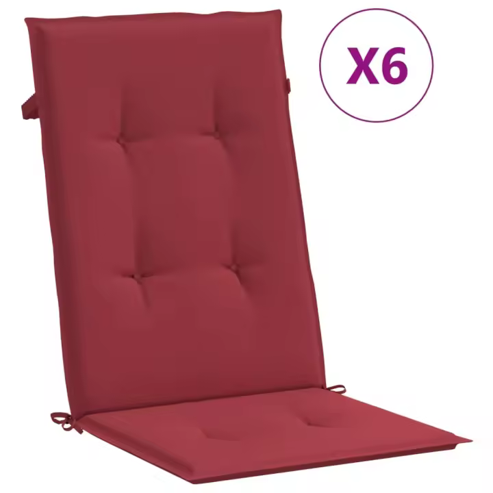 Soporte Silla de Jardín alto 6 UDS lienzo Rojo 120x50x3 cm - 1