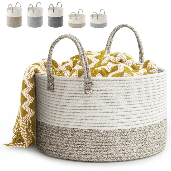 Cesta de Lavandería de Algodón Pliable Grande de 32L Ideal para Decoración del Hogar - 1