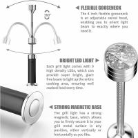 Luz para Parrilla, Luz magnética Para, juego de luces para barbacoa, accesorios para barbacoa, funciona con Pilas, Ángulo de rotación de 360 Grados (paquete de 2, Negro) - details 0