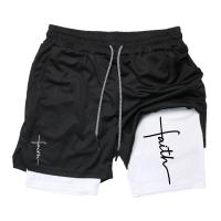 Shorts De Entrenamiento Para Hombre Con Gráfico De Cruz 2 En 1 Running Performance Con Bolsillo Para Teléfono Y Anillo De Toalla Active Wear Deporte Y Gimnasio - details 6