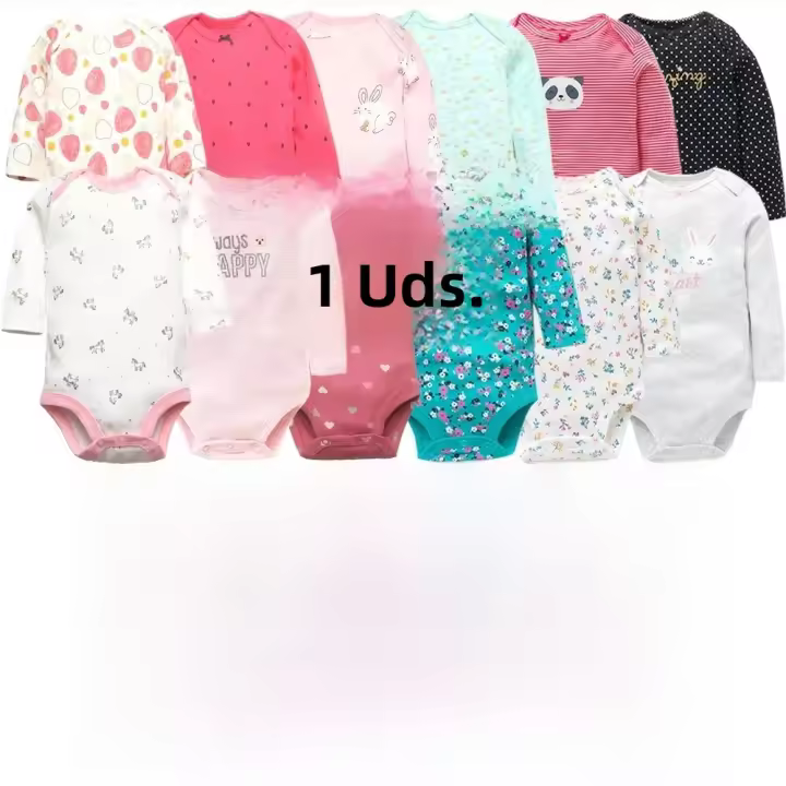 Bodysuits De Bebé Unisex Para Recién Nacidos 100% Algodón Ropa De Bebé Suave Con Diseño De Dibujos Animados Para Primavera - 1