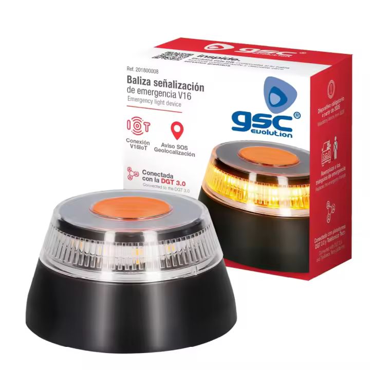 Garsaco Evolution, Baliza señalización de emergencia V16 con geolocalización, baliza v16 geolocalizada dgt, luz emergencia v16 homologada con gps,  baliza v16 conectada, v16 geolocalizada dgt, v16 homologada geolocalizacion, luz v16 dgt con geolocalicacio - 1