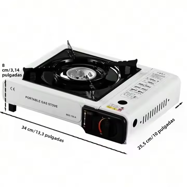 Estufa De Gas Portátil Para Camping Y Exteriores Mini Estufa De Casete Estilo Barbacoa Placa Para Freír Carne Sin Ventilador De Protección Material Metálico - 1