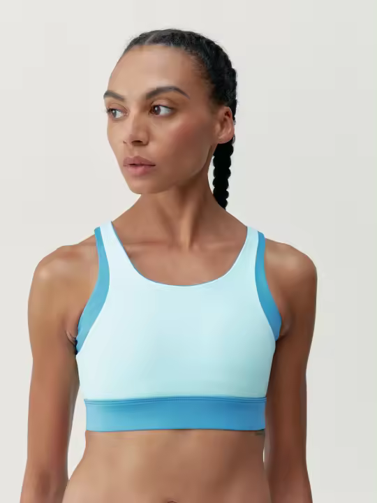 Born Living Yoga Top Xenia Wave/Celadon Blue - 1