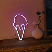 Luz LED De Cono De Helado Adorable Neón Decoración De Pared Para Habitación Kawaii Regalo De Navidad Para Bebé Luz Nocturna De Dibujos Animados - details 2