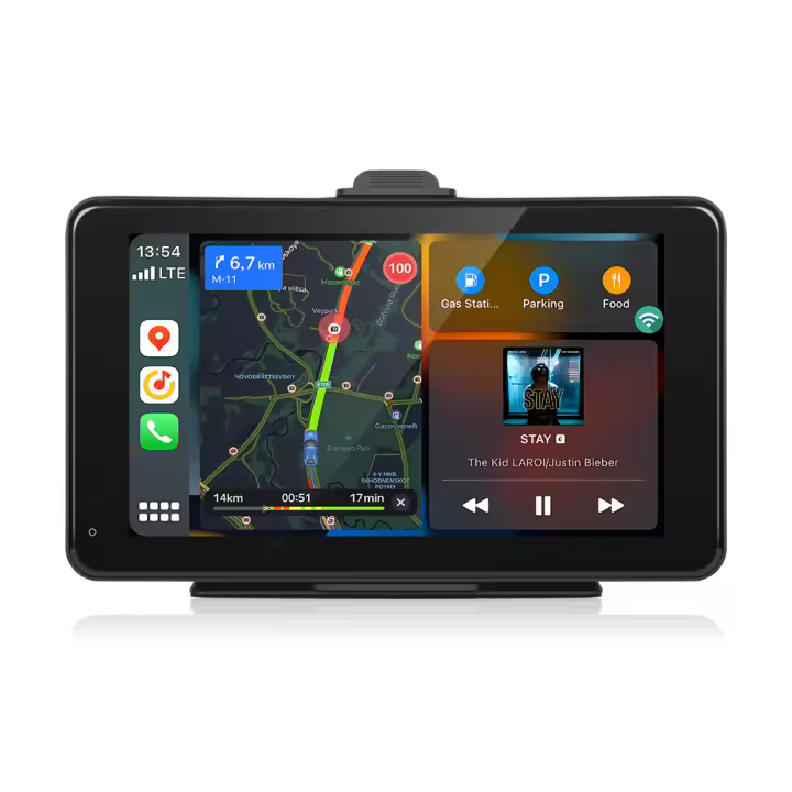 Podofo-reproductor Multimedia de vídeo y Radio para coche, dispositivo inalámbrico de 7 pulgadas, Carplay, Android, Control de voz automático, pantalla táctil para Nissan y Toyota - 1