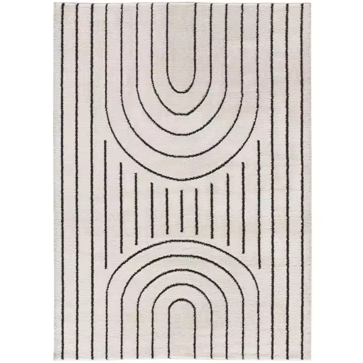 ATTICGO Alfombra de Interior Estilo Geométrico en Blanco - BLANCHE 8494 | 80X150, 140X200, 120X170, 160X230 cm - 1