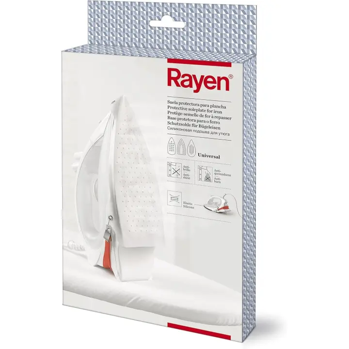 Rayen | Suela Protectora para Plancha | Suela para Plancha | Protección para Tejidos | Circulación de Vapor Mejorada | Sujección Reforzada | Ajuste de Silicona | Anti-Quemaduras y Anti-Brillo - 1