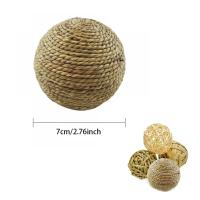 Juguete Para Mascotas Pequeñas 1pc Bola De Juego Para Hamster Guisante Duradera Hecha De Hierba Tejida Accesorios Para Jaula De Conejo - details 4