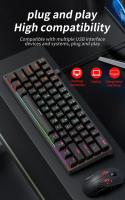 Teclado Mecánico De Juego USB MUCAI MK61 61 Teclas Cable Desmontable RGB Retroiluminado Intercambiable Caliente Rojo - details 6