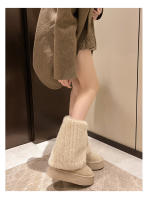 Botas De Nieve Para Mujer Con Aumento De Altura Y Suela Gruesa 2024. Botines De Invierno Con Forro De Peluche Y Algodón Espeso. Material De La Parte Superior PU. Botas De Media Caña. - details 28