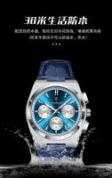Reloj multifuncional para hombre nuevo con correa de cuero, reloj de cuarzo ultrafino. - details 6