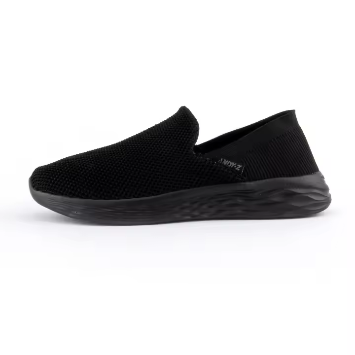ANDY-Z  AZ2322 Todo negro  Mocasines planos de malla transpirables de moda para hombre, zapatos planos tipo slip-on - 1