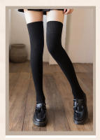 Medias Largas De Invierno Para Mujer Calientes Y Gruesas Medias Altas Terciadas Moda JK Lolita Colores Sólidos Talla Única - details 5