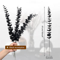 Lote De 5/10 Ramos De Eucalipto Artificial Hojas Doradas Plantas Artificiales Para Decoración De Casamiento Y Hogar Disposición De Otoño Bouquet - details 7