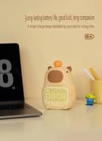 Reloj De Alarma Digital Capybara Con Luz Nocturna LED Recargable Silicón Luz De Mesa Temporizador Carga USB Regalo De Cumpleaños Para Niños - details 8
