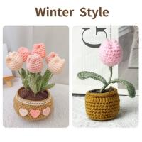 Kit De Inicio Para Crochet De Tulipanes Hechos a Mano DIY Para Adultos Y Niños Con Plantas En Macetas Herramienta Textil Para Mujeres - details 5