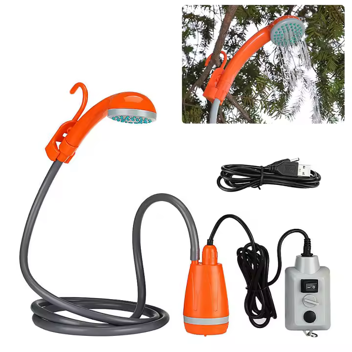 Ducha De Camping Portátil Y Set De 20L Con Bomba Eléctrica Para Lavar Coche Riego De Plantas Y Limpieza De Animales De Compañía Herramienta Multifuncional Para Viajes Al Aire Libre - 1