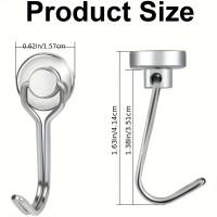 6Pcs Gancho Magnético De Alta Resistencia Con Gancho Giratorio Para Cocina Refrigerador Correa Llavero En Casa - details 1
