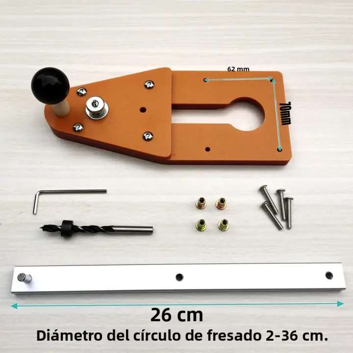 Máquina De Cortar Circulares Para Router De Madera Con Placa De Equilibrio De 26cm Jig De Corte Para Trimmer Eléctrico Herramienta De Carpintería DIY - 1