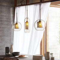 Lámpara Colgante De Vidrio Estilo Nórdico Para Iluminación De Cocina Y Comedor Dormitorio Lámpara Colgante De Cuerda Sin Bombillas Incluidas - details 1