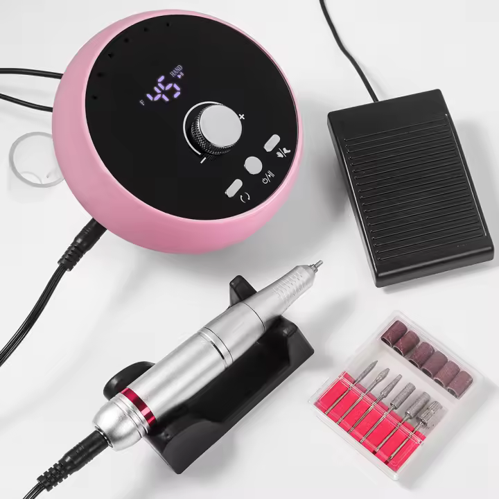 Máquina De Manicura Profesional 45000RPM Enchufe Eléctrico Ambar Rosa Morado Para Uñas Eliminador De Cutícula Gel - 1