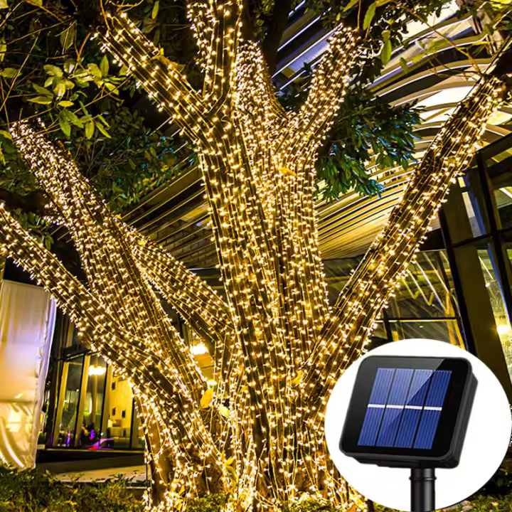 Luces De Hiedra Solar Para Exteriores 105Pies 310LED Impermeables Para Navidad Patio Jardín Bodas Fiestas Decoración De Árbol - 1