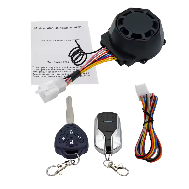 Alarma Antirrobo Para Motocicleta 12V Con Control Remoto Integrado Y Ajuste De Sensibilidad De Ignición Luz De Advertencia Y Silenciamiento - 1