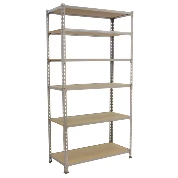 SimonRack Estanteria Metalica Almacenaje de Acero, 2500x800x300 mm, 6 Baldas Madera, Soporta 150 kg de Punto Flexión por balda, Galvanizado/Madera - Maderclick - 1