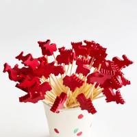 100Pcs Palillos De Bambú Desechables Para Navidad En Forma De Santa Y Payaso De Nieve Fork De Taza De Buffet Palillos Para Fiesta De Navidad Decoración De Fiesta - details 6