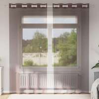 vidaXL Cortinas de gasa con ojales 2 uds en color Azul real/Crema/Morado y más | protección solar decorativa para ventanas hogar oficina dormitorio fácil de instalar - details 3