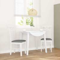 vidaXL Sillas de comedor 2 unidades madera maciza de caucho en color Blanco/blanco y natural/Blanco y marrón y más | cómodas modernas ergonómicas para comedor cocina salón hogar - details 3